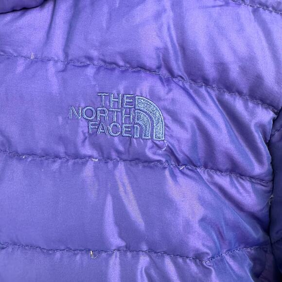 The North Face Goose Down 600 Puffer Jacket Womens Small Purple Hooded - Picture 7 of 13